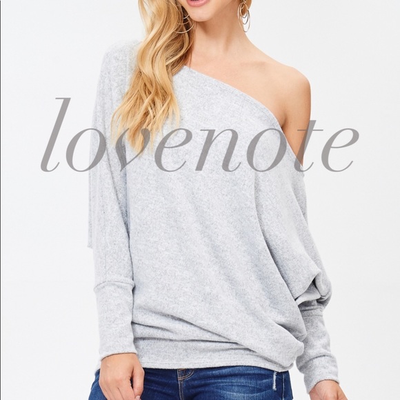 XL left!! Off The Shoulder Long Sleeve Sweater - Picture 3 of 4